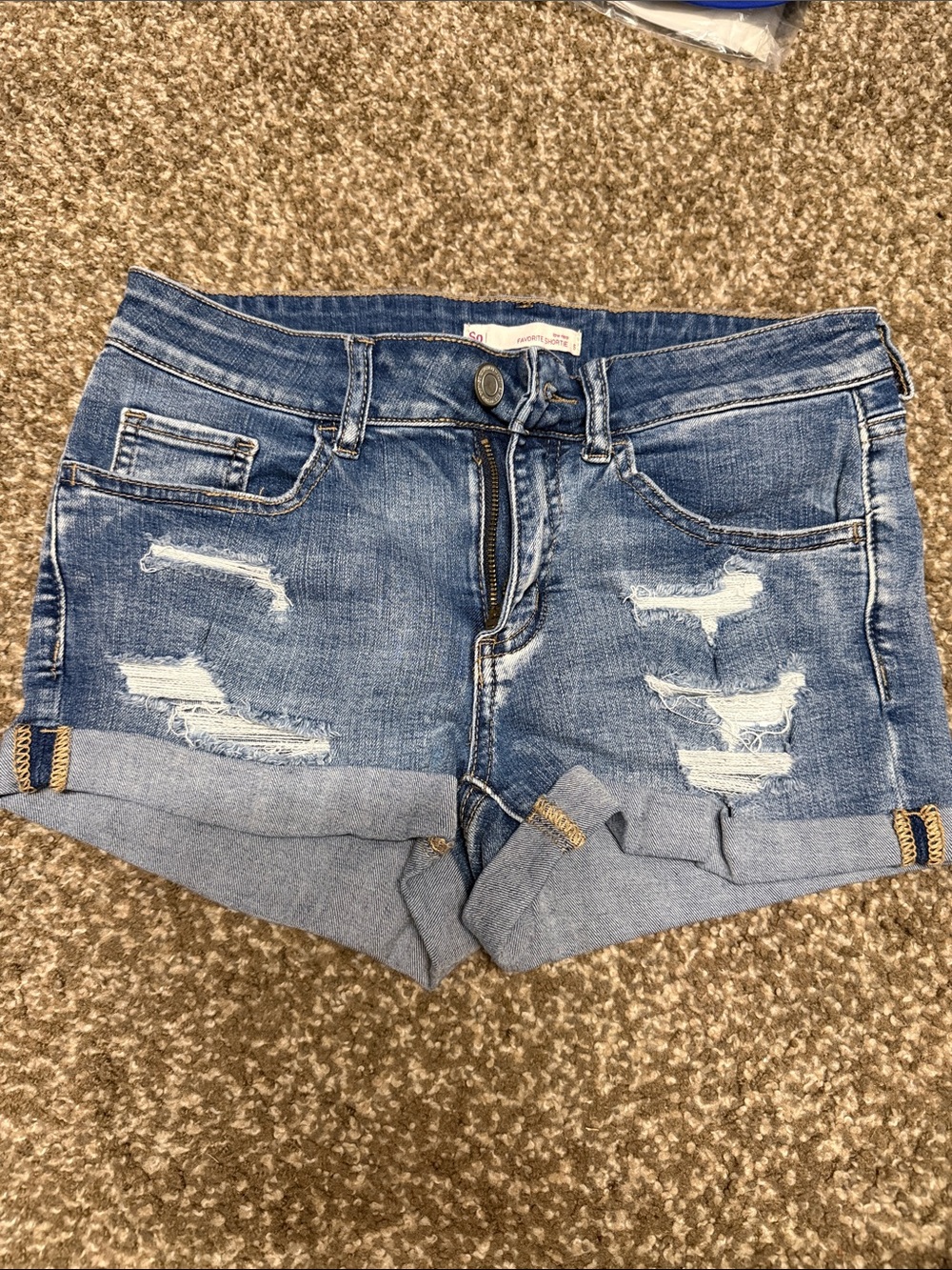 Sonoma Light Blue Distressed Cuffed Denim Shorts